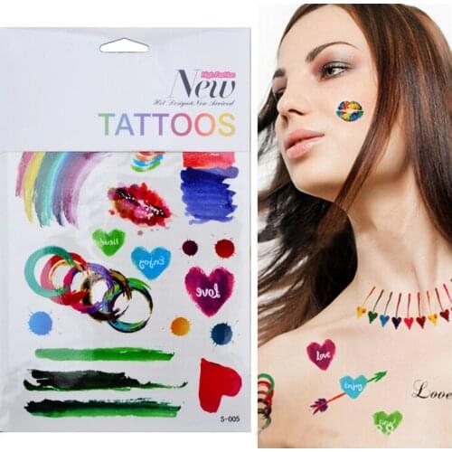 Wholesale Creative ink color graffiti Metallic Tattoo Temporary Tattoo Waterproof Child Body Tatuajes 500pcs/lot free shipping