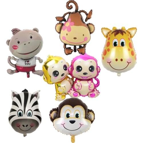 Animal party balloon cartoon monkey children toy birthday party decoration helium floating aluminum foil balloon wholesale