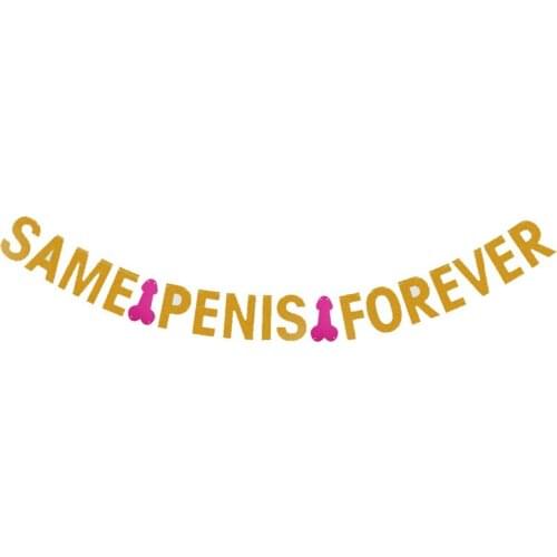 Gold Banner Party Same Penis Forever Diy Garland Flags Decorative Ornaments