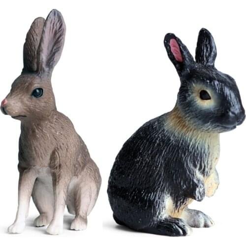 2 Kinds Rabbit Animals Model Action Figure Simulation Wild Animal Action Figures Collection PVC Lovely Toy Kids Gift
