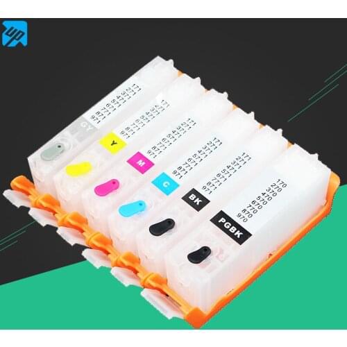 6 colors For CANON 470 471 PGI-470 PGBK CLI-471 BK C M Y GY refill ink cartridge For canon MG7740 TS8040 ts9040 with ARC chip