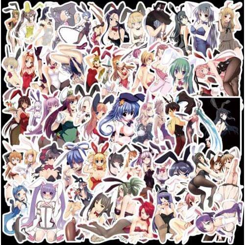 61Pcs Sexy Bunny Girls Stickers Anime PVC for Waterproof Laptop Car Scrapbooking Phone Motorcycle Luggage Decal Funny Stickers