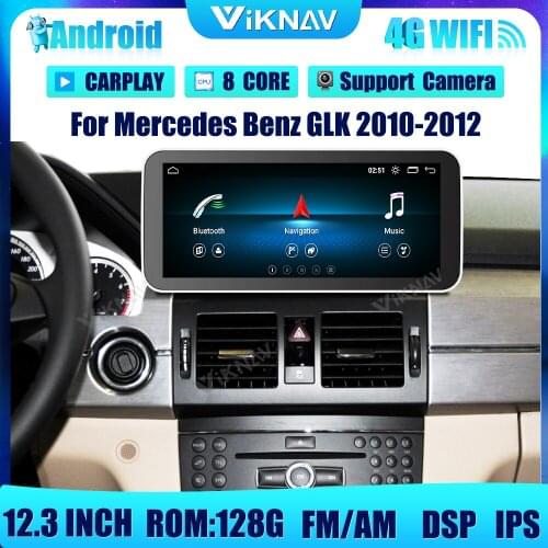 12.3 inch android Car with screen DVD multimedia Player For Mercedes benz GLK 2010-2012 GPS Navigation 2din