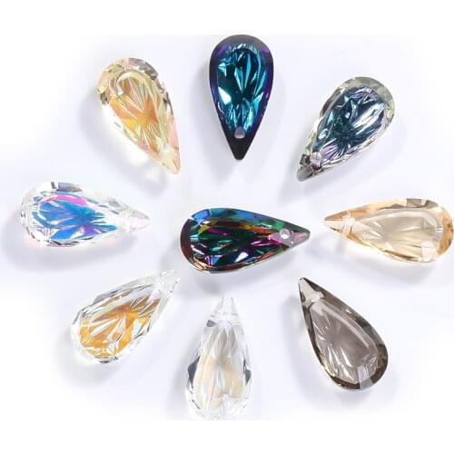 Glitter Glass Crystal Strass 10x20mm Drop Shape Rhinestones Pendant Shiny Jewelry Decoration Accessories Bracelets Stones