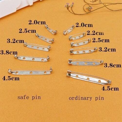 10pcs Silvery White Brooch plastic round safe Pins Brooch Safety Lock Pin Fashion Simple DIY Brooch Jewelry Accessory Parts