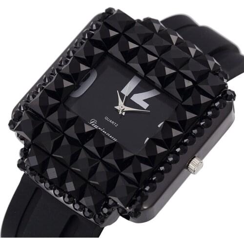 2018 Luxury Silicone Clock Ladies Watches Fashion Diamond Women Clock Brand Shiny Dial Wristwatch Hot Orologio Uomo