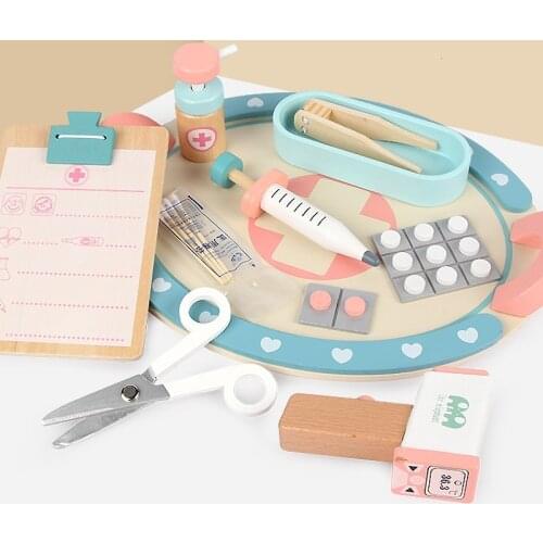 Wooden Play House Medical Equipment Toy Role-playing Little Nurse Baby Injection Imitating Childrens Simulation Doctor Toy