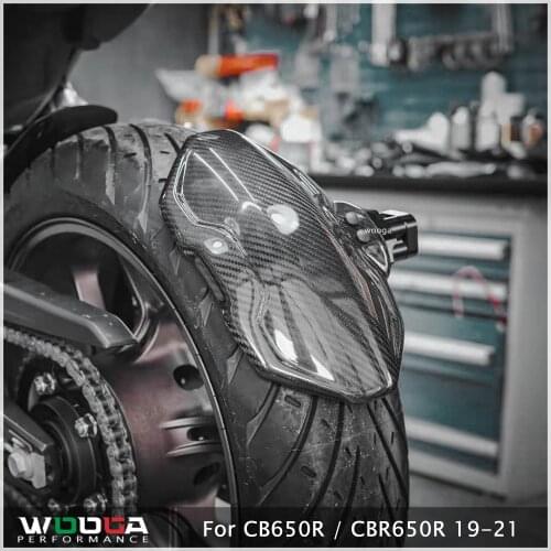 FOR Honda CB650R CBR650R 2019-2021 Carbon Rear Fender Splash Mud Guard With Mount License Plate Holder Turn Light Bracket