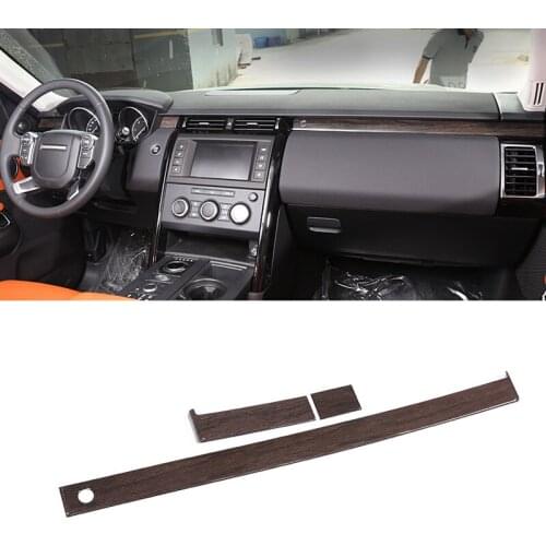 For Land Rover Discovery 5 2017-2020 ABS Oak Wood Grain Car Central Co-pilot Control Box Trim Stickers Interior Accessories