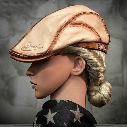 Mens Genuine Leather Peaked Cap Casual Retro Horse Leather Fashion Advance Hats Women