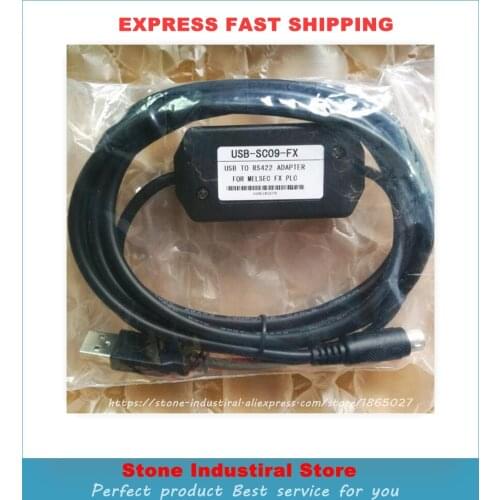 New Cable SC09-FX Used For FX1N 2N 1S 3U Series PLC Programming Cable USB-SC09-FX USB To RS422 High Quality Support Win7