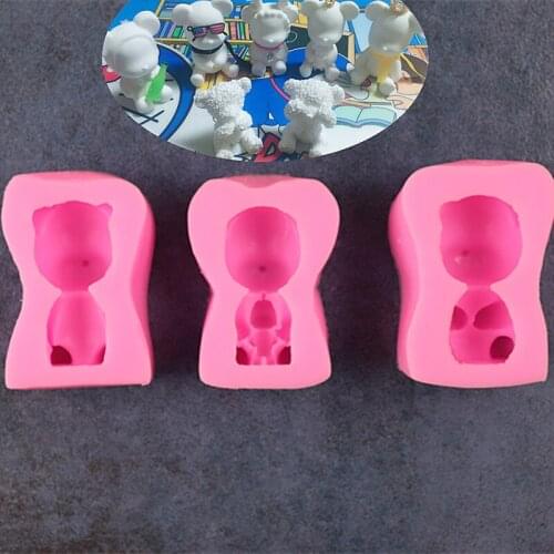 New Sugar Cake Silicone Model DIY Straight Hand Bear Bear Hug Bear Cake Baking Decoration Mold A1627