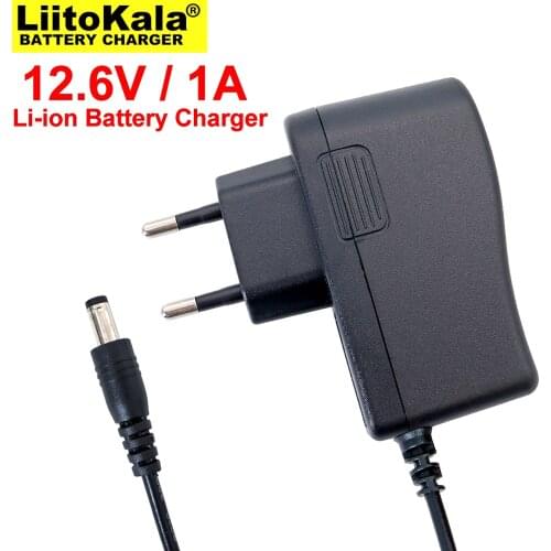Wholesale 5PCS 2020 Liitokala 12.6V 1A Lithium battery pack charger 3S 12V battery 100-240V charger DC head is 5.5 * 2.1mm