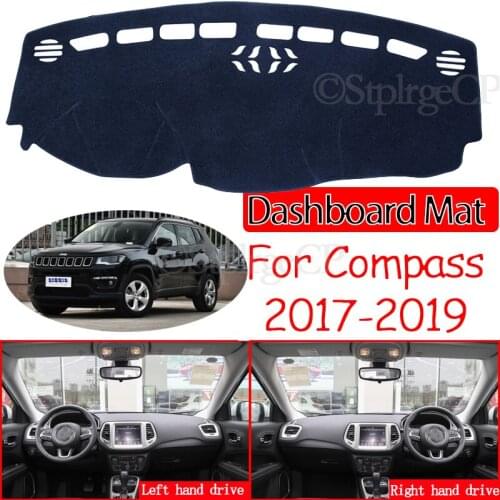 For Jeep Compass 2017 2018 2019 MK2 Anti-Slip Mat Dashboard Cover Pad Sunshade Dashmat Protect Carpet Car Accessories 2nd Gen