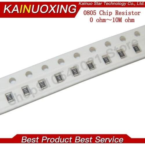 100Pcs 0805 SMD 1/4W 0R ~ 10M chip resistor 0 10R 100R 220R 330R 470R 1K 4.7K 10K 47K 100K 0 10 100 330 470 ohm