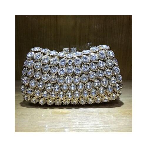 Luxury gold Small Shoulder Bags Casual Evening Party Clutch hard box lady day cluthes Female crossbody bag Women champagne Bag