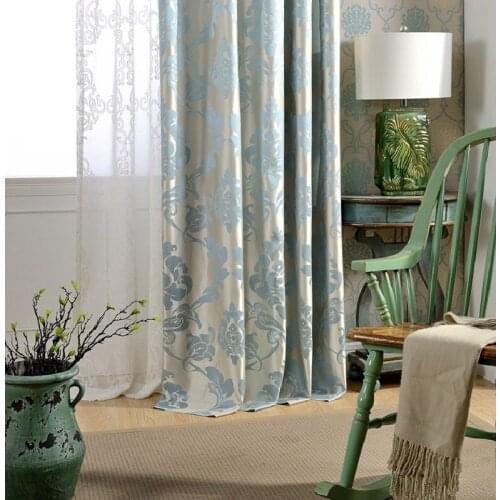Light Luxury Damascus High Precision Jacquard Curtains for Living Room Bedroom Chinese Curtain Tulle Classical Decoration Custom