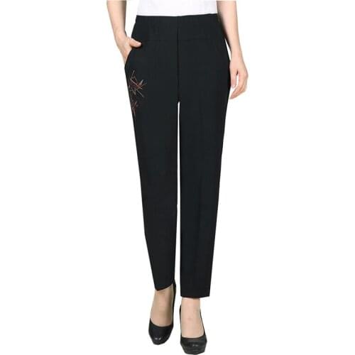 Mother Warm Trousers New Womens Loose Plus Size Autumn Clothes Middle-aged Straight Pants Casual Female Fashion Elastic pants