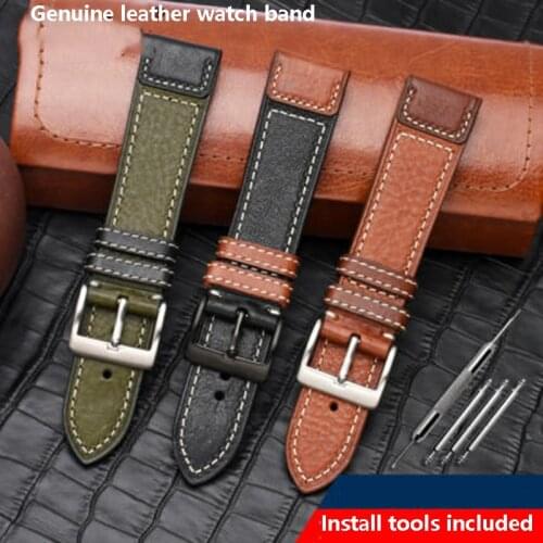 High quality leather watch abnd Suitable for I- W-C H-amil-ton Huawei GT Universal Leather Strap 22mm Male Italian Leather Strap