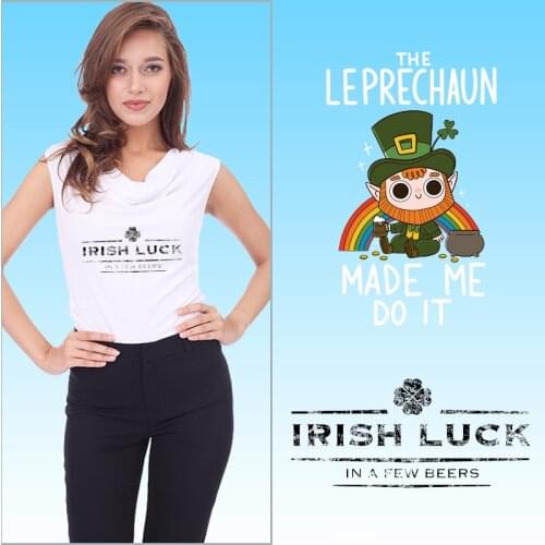 Green hat Rainbow Patches for Clothing DIY T-shirt Character Patch for Clothing Stickers Printed Decoration Ironing stickers