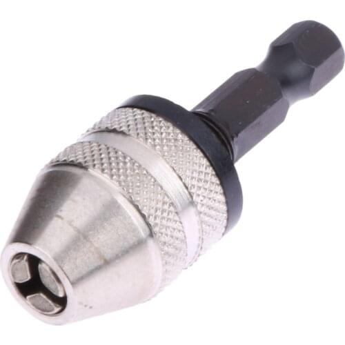 Keyless Drill Chuck Screwdriver Impact Driver Adaptor 1/4 '' Hex Shank Drill Bit Tool Quick Change Convertor Adapter 0.3mm-3mm
