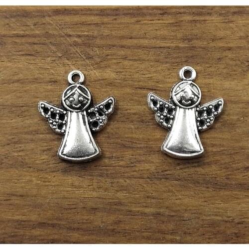 10pcs Charms Angel 19*16mm Tibetan Silver Plated Pendants Antique Jewelry Making DIY Handmade Craft