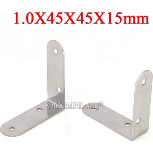 100PCS 304 Stainless Steel L Furniture Reinforced Corner Braces Right Angle Joint Board Frame Shelves Support Brackets Connector