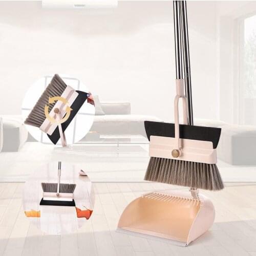 2-In-1 Broom Dustpans Set Practical Foldable Soft Hair Broom Dustless Useful Multifunction Dustpan Household Sweeping Clean Tool