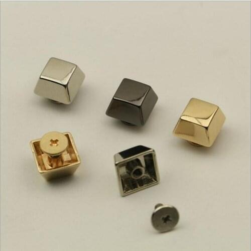20 PCS/lot) DIY hand leather luggage bag bottom screw square arc screws and metal accessories