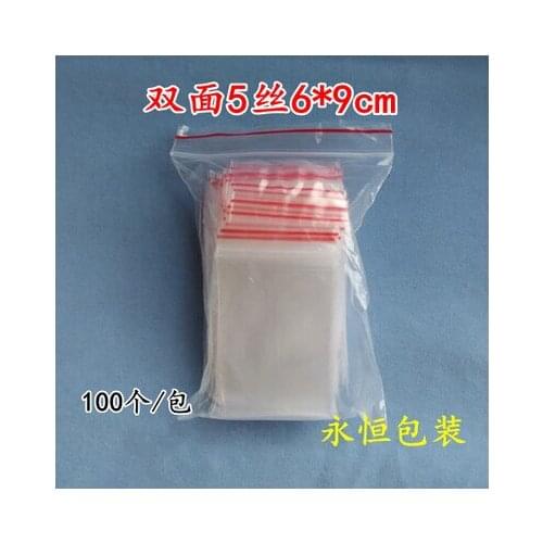 6X9CM PE thin section 5 wire 6 * 9CM transparent plastic ziplock bag 100 small photo photo packaging bags wholesale