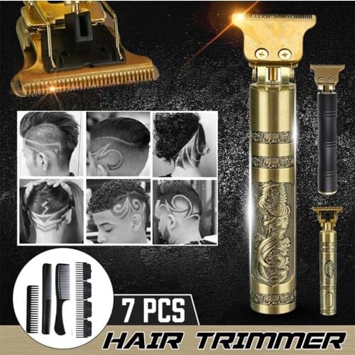 7PCS Professional Dragon Type Men Electric Hair Clipper Trimmer Haircut Barber Shaver Cordless Electric Shaver WIth Comb