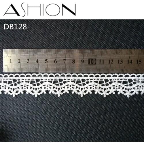 8 yards 27MM white Embroidered net Lace Fabric DIY skirt hem Dance costumes Garment Accessories lace trim Sewing Craft LP-DB129