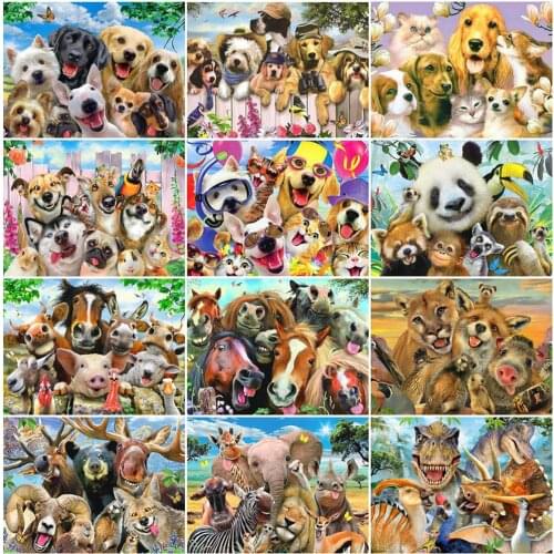 5D DIY Diamond Painting Full Drill Square/Round Dog Picture Mosaic Diamond Embroidery Pet Rhinestone Painting Manual Hobby