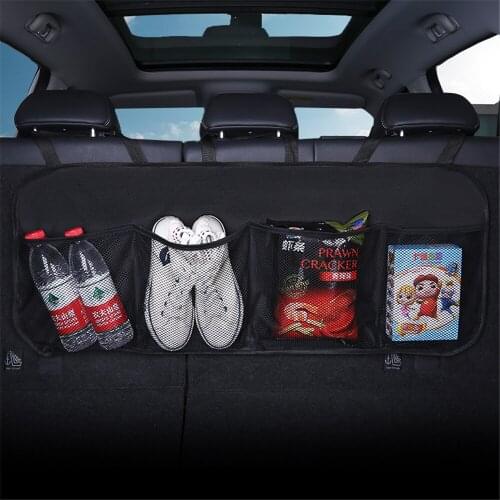 Car Rear Seat Back Trunk Bag Multi Hanging Nets Pocket Storage Bag Organizer Auto Stowing Tidying Interior Accessories Supplies