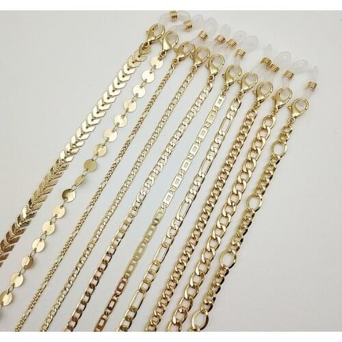2021 Gold Color Simple Casual Sequined Beads Glasses Chain Fashion Women Mask Chain Holder Jewelry