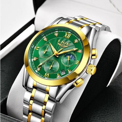 LIGE 2021 New Gold Watch Women Watches Ladies Creative Steel Womens Bracelet Watches Female Waterproof Clock Relogio Feminino