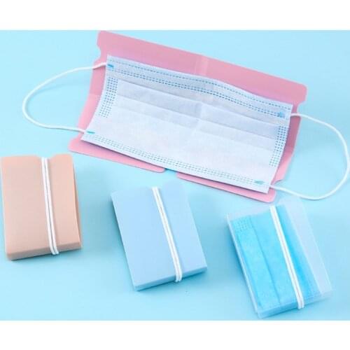1Pcs Portable Reusable PP Plastic for Disposable Mask Temporary Storage Holder Cartoon Pattern Dustproof Clip With Zipper