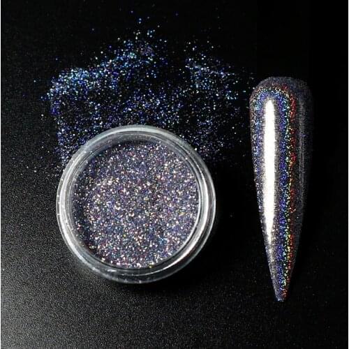 Holographic Powder Nails Laser Silver Gold Glitter Chrome Nail Powder Dip Shimmer Gel Polish Flakes For Manicure Pigment Dust