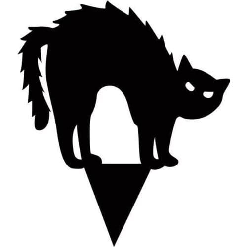 Cat Yard Art Acrylic Lawn Cat Silhouette Interesting Halloween Decorations Gardening Ornaments Lawn Stakes New Black