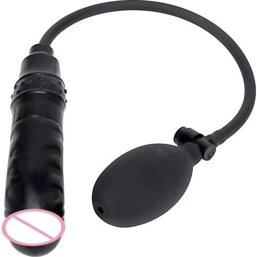 IKOKY Anal Plug Large Huge Dildo with Pump Female Masturbation Inflatable Dildo Butt Plug Fake Penis Sex Toys for Women