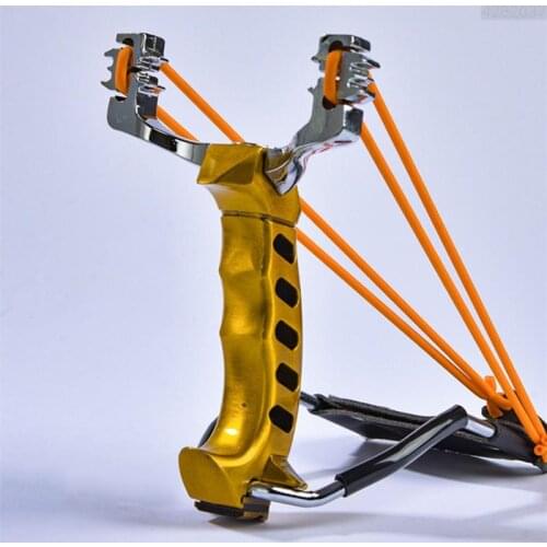 Outdoor Fishing fish Tool Hunting Archery Bow Slingshot Material is aluminum alloy with Wrist rest Powerful Shooting Catapult