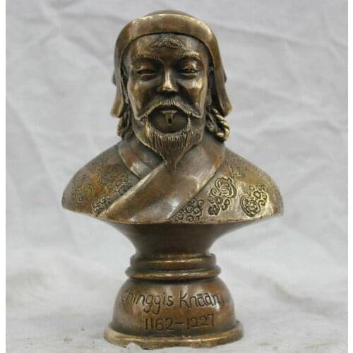 China Pure Bronze Bust Statue Carved Auspicious Flowers