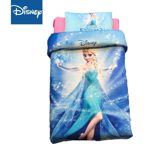 Disney cartoon blue frozen elsa Princess Mickey Mouse Bedding Set Baby Crib Bed 3Pc Duvet Cover for Baby Boys Girls 0.6x1.2m Bed
