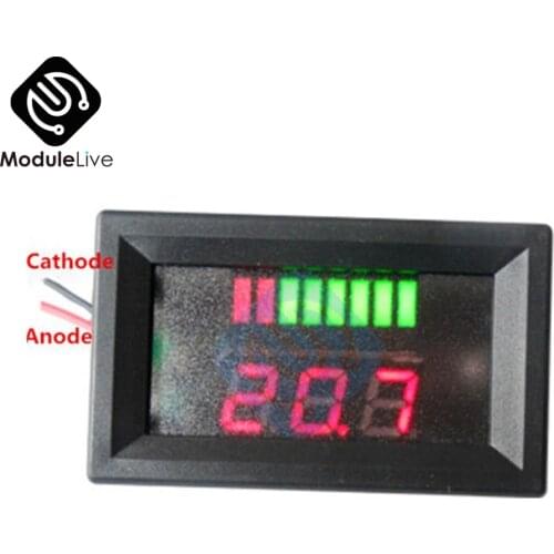 RED DC 12V Acid Lead Batteries Indicator Battery Capacity Digital LED Display Volt Tester Voltmeter