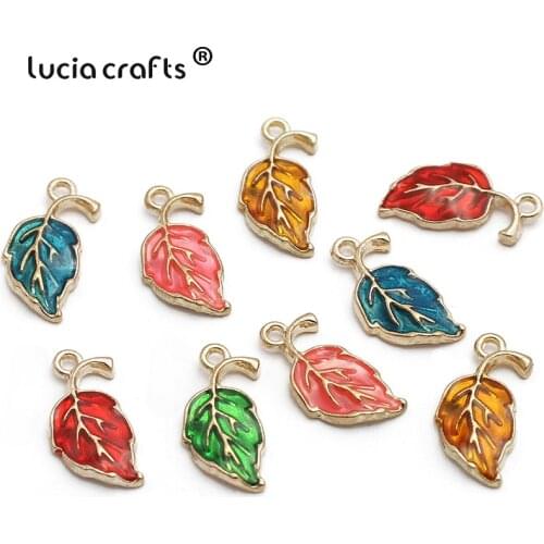 Lucia Crafts 10/20pcs Leaves Shape Alloy Charms Pendant DIY Necklace Earring Jewelry Making Accessory G0511