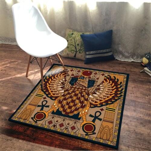 Morocco Brown Eagle Square Carpet Living Room Nordic Home Decor Coffe Table Chair Non-slip Mat Floor Carpet for Bedroom Rug