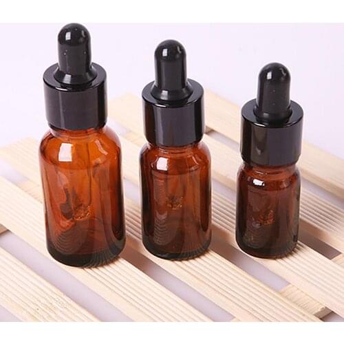 5ml-100ml Mini Amber Glass Liquid Reagent Pipetted Bottle Eye Dropper Empty