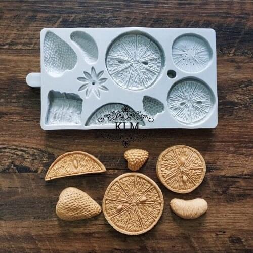 New lemon grapefruit silicone mold Tropical Fruit platter chocolate tool