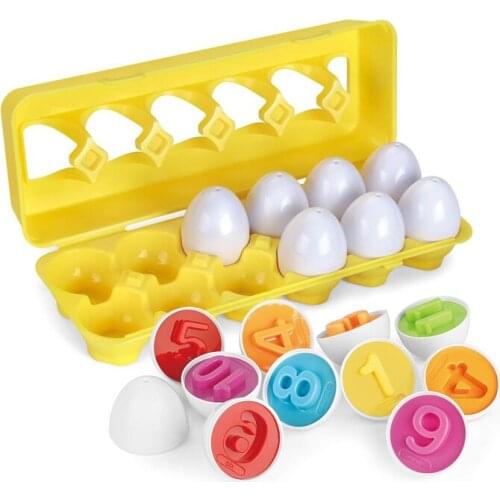 ESUN 12Pcs/Set Montessori Learning Education Math Toys Kids Match Smart Eggs Screws 3D Puzzle Game For Children Educational Toys