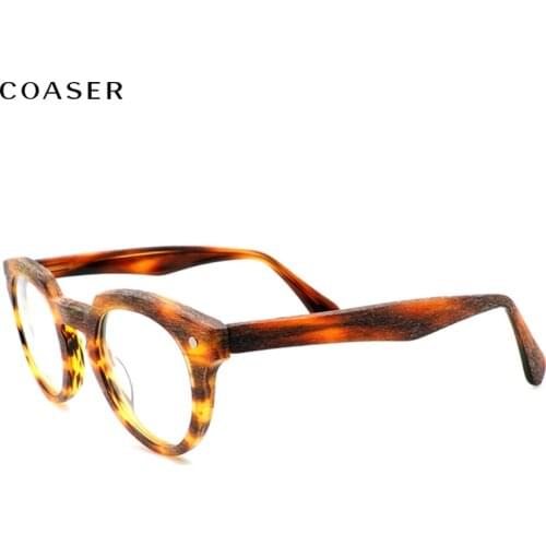 Trend Vintage Style Great Acetate Glasses Frame Women Wide Round Men Prescription Optical Eyeglasses Art Designer Eyewear